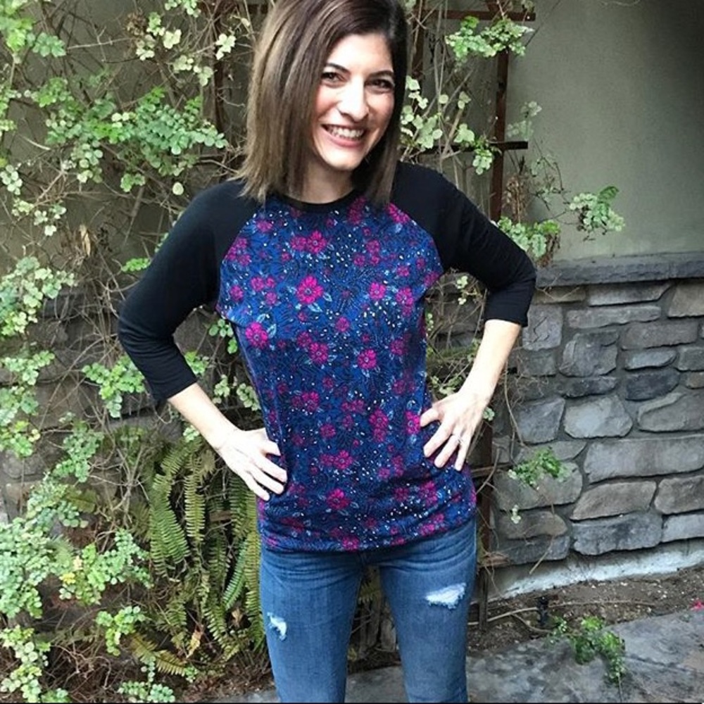 Super cute floral Randy baseball tee
